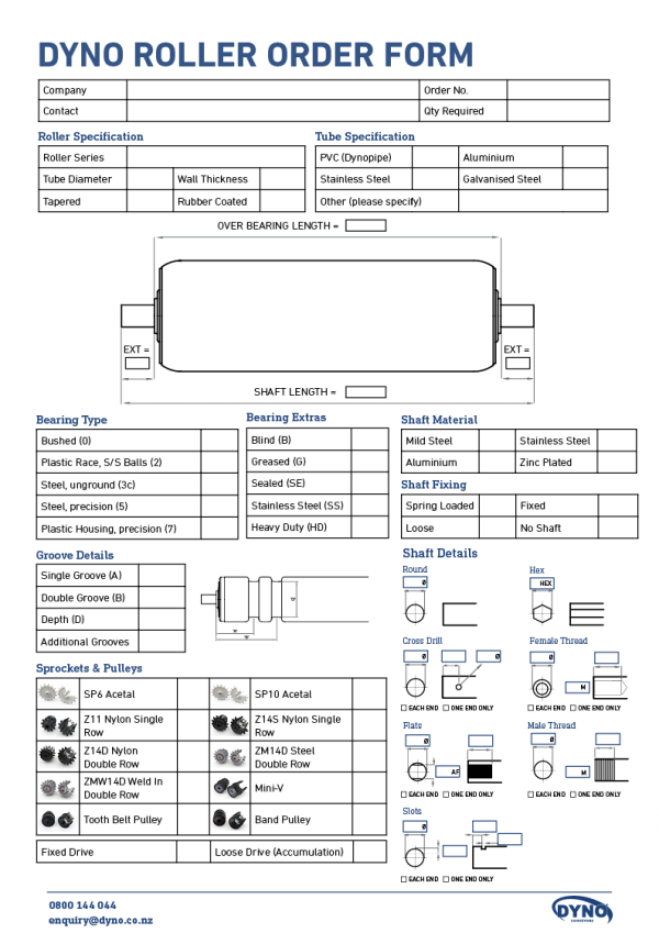 Roller Order Form Image